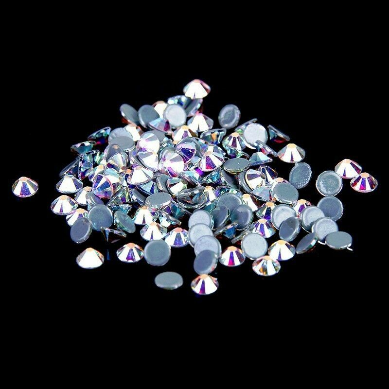Crystal AB Iron On Hotfix Rhinestones Hot Fix Flatback White Clear Strass Stones