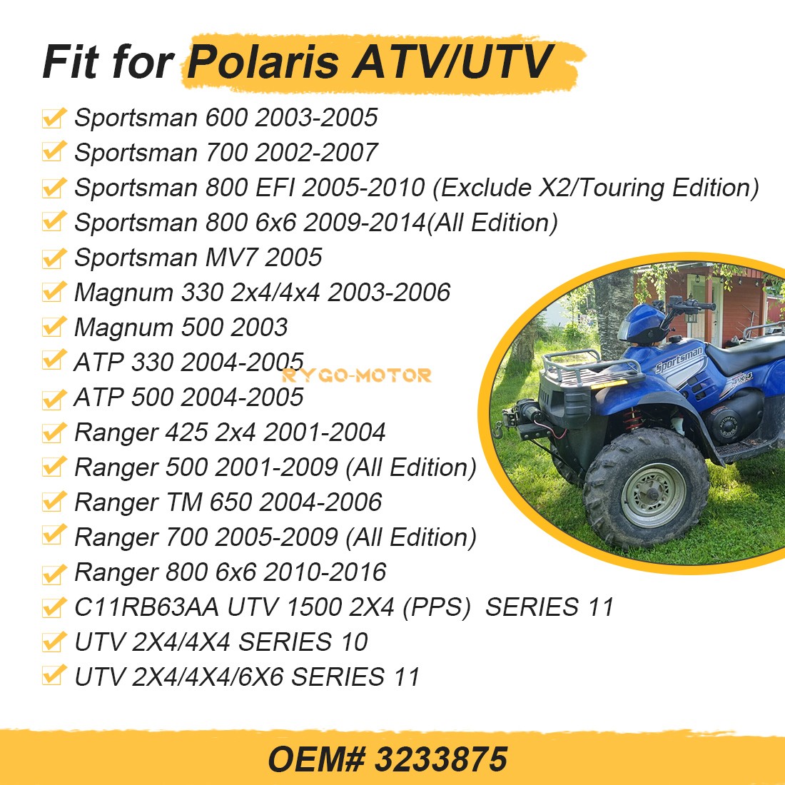 2004-2009 For Polaris Ranger Sportsman 800 700 600 500 Engagement Dog 6 Face