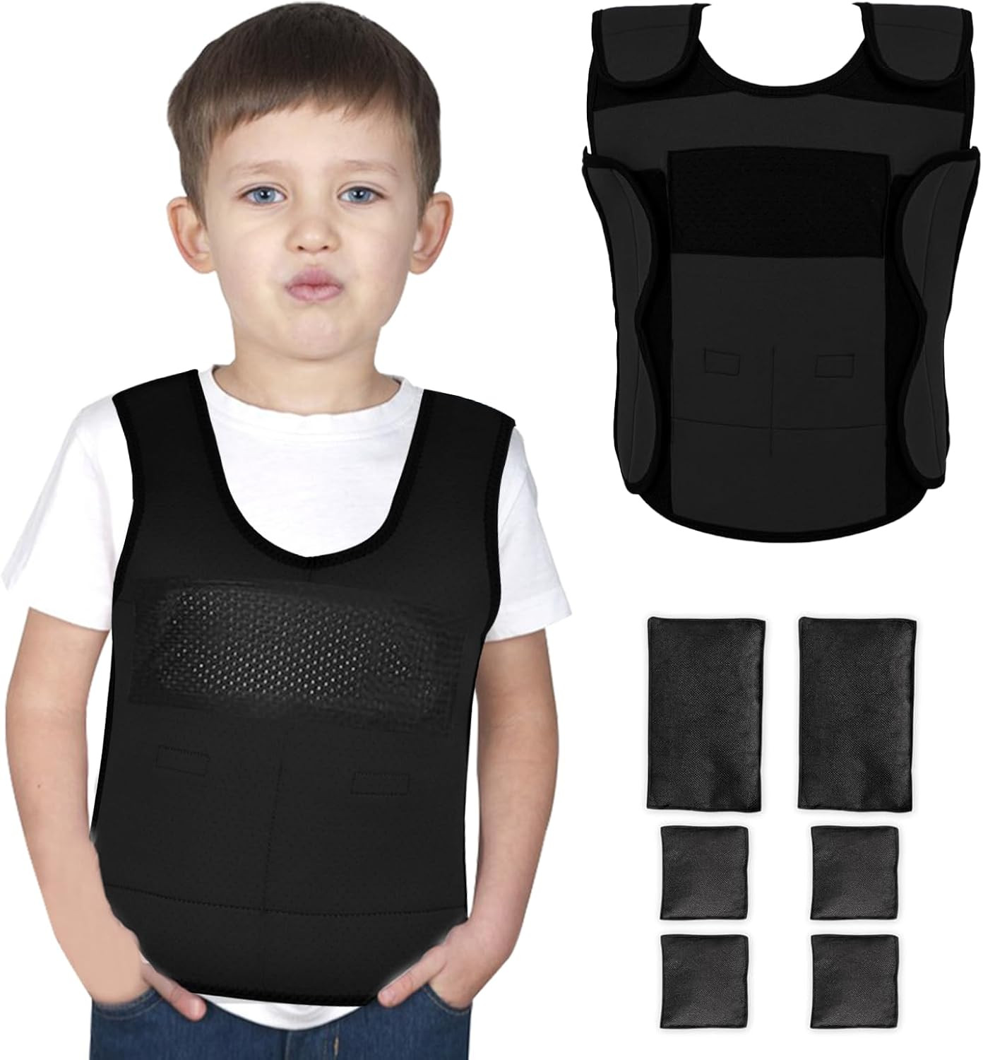 Weighted Vest for Kids (Small, Ages 4 to 7) Compression Vest for Kids Including