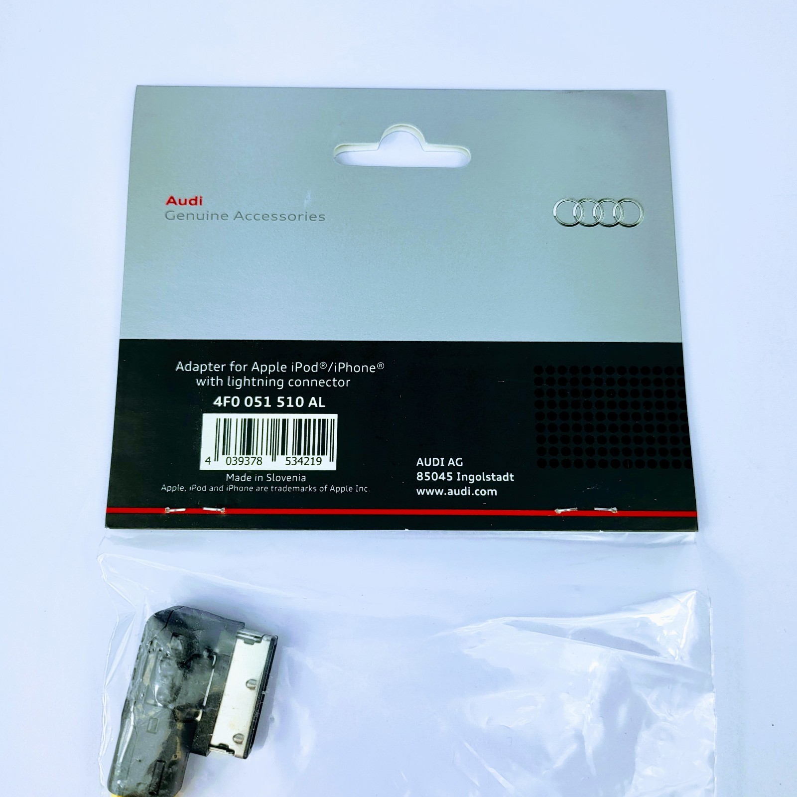 Audi OEM iPhone iPod Lightning Adapter Cable 4F0051510AL