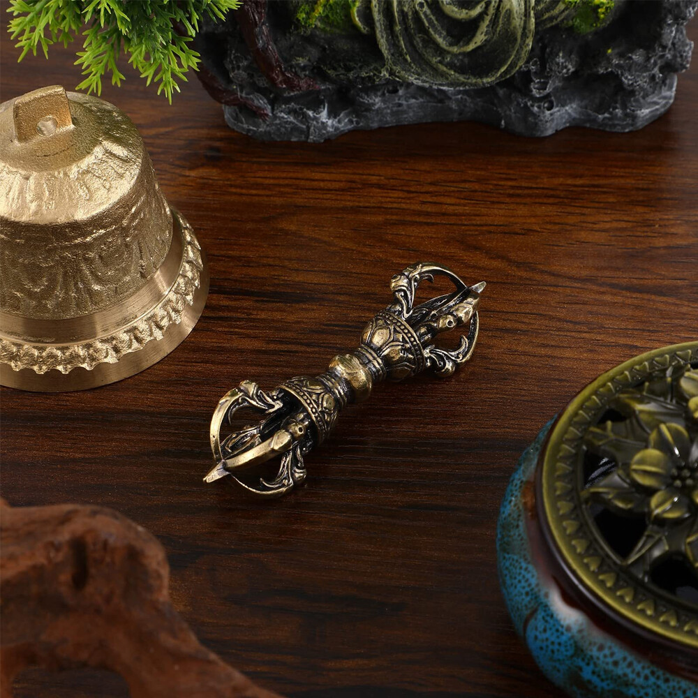Tibetan Buddhism Dorje Vajra Phurba: Brass Amulet Handmade Nepal Collectibles