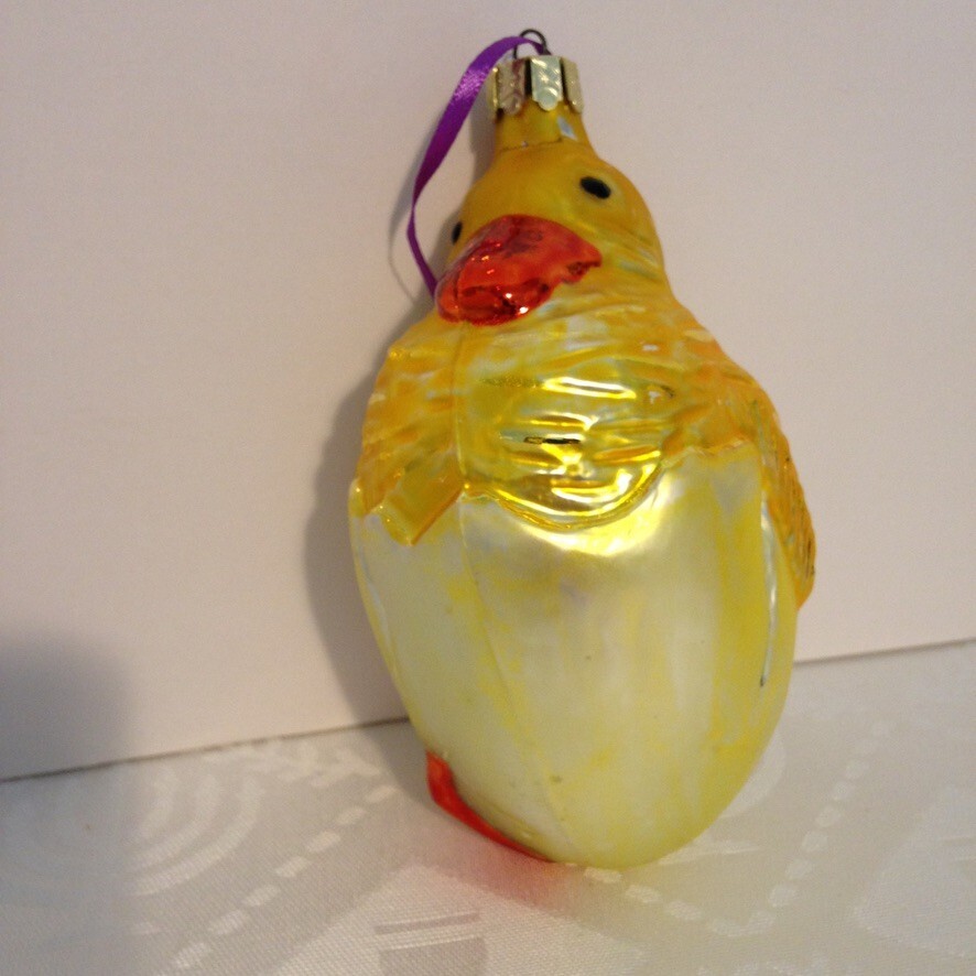 Christopher Radko Easter/Spring Hanging Tree Ornament Hatching Duck Glass 1996