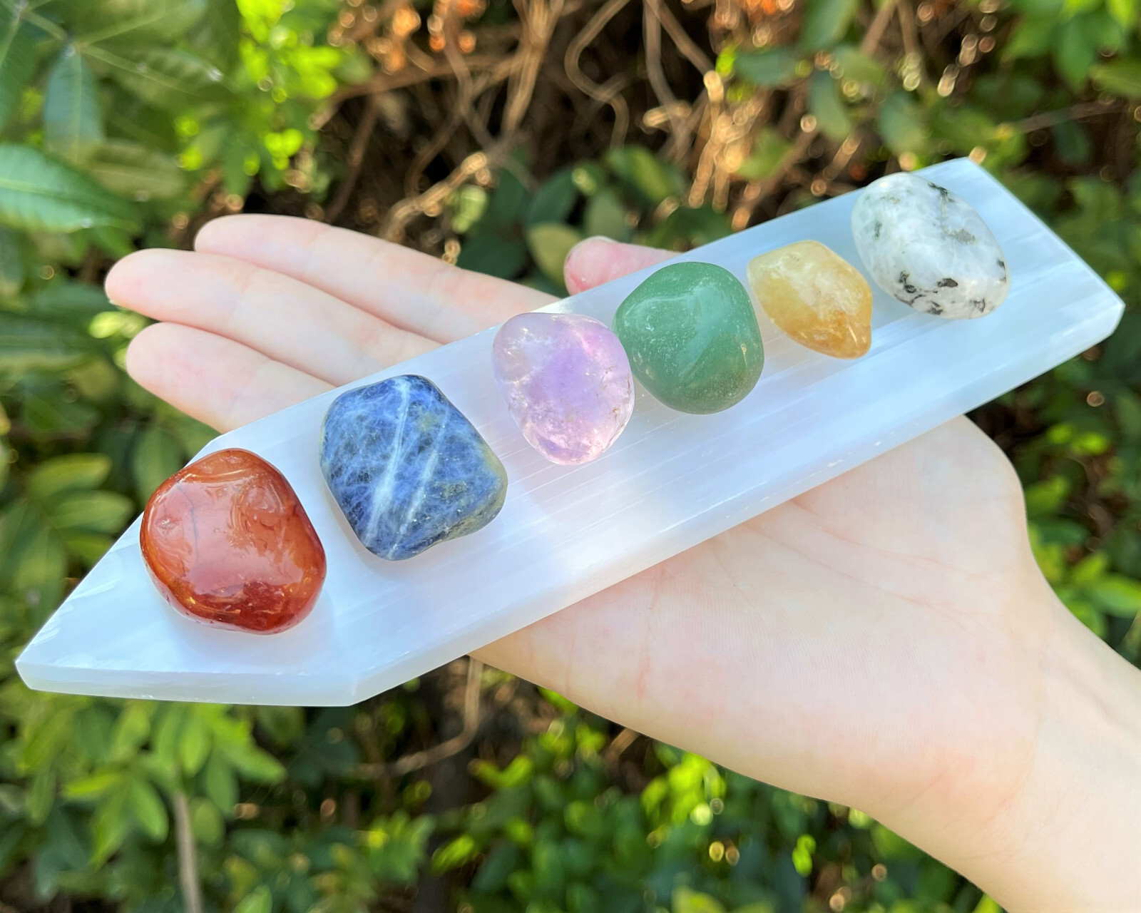 LARGE 8" Polished Selenite Charging Station With Point, Crystal Selenite Plate