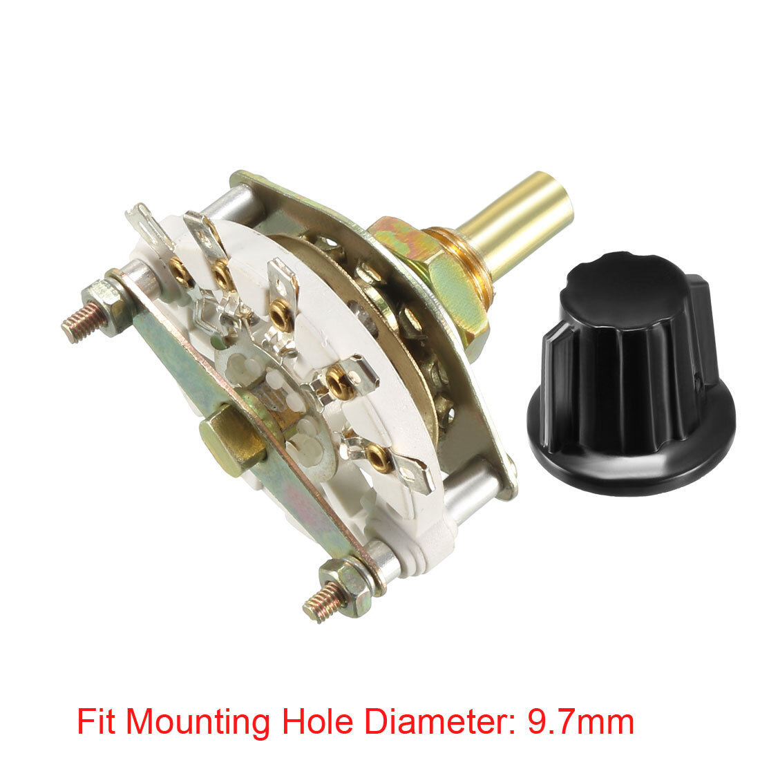 1P4T 1 Pole 4 Position 1 Deck Band Channel Rotary Switch Selector with Knob