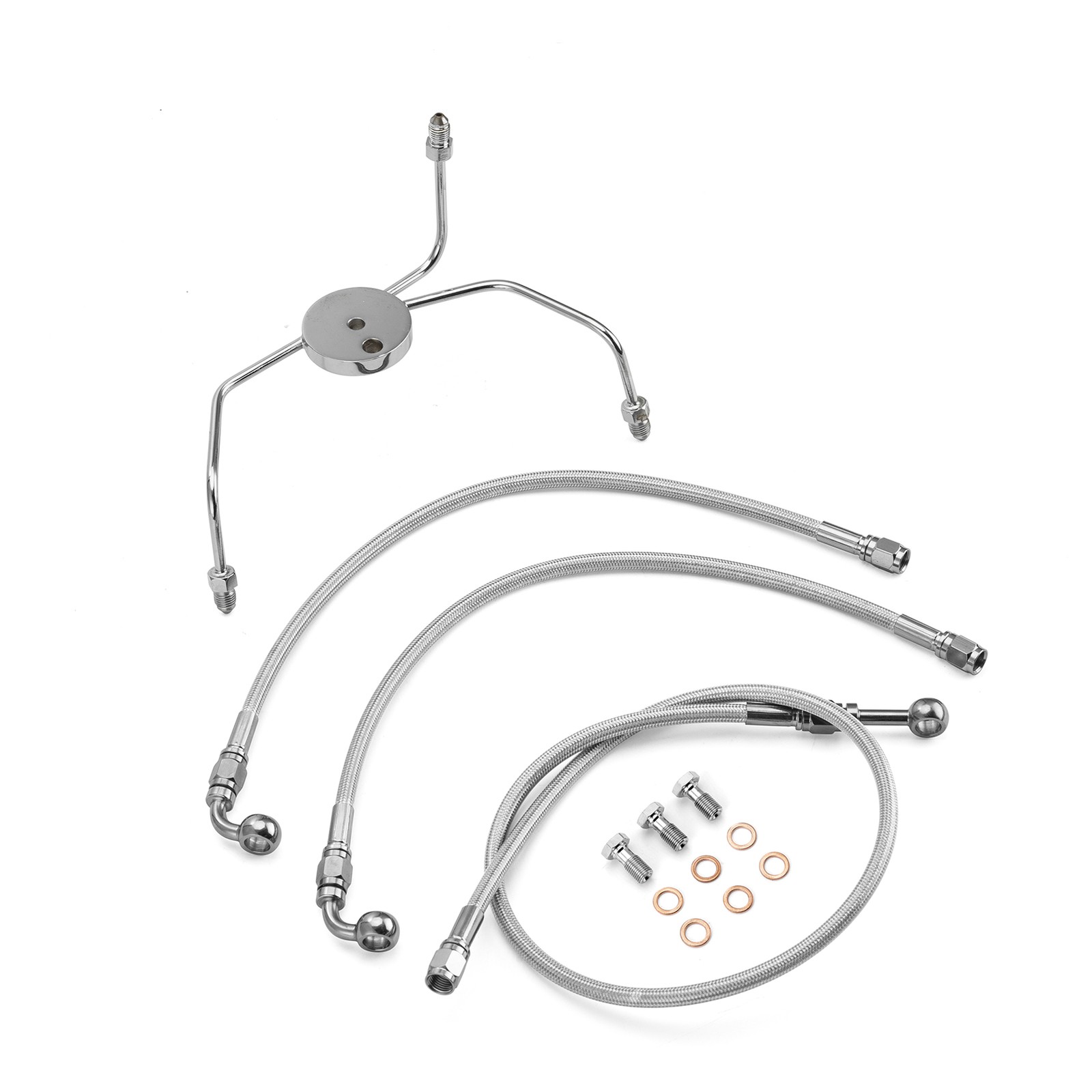 Non-ABS Extended Front Brake Line Kit For Harley Touring 99-07 14"-16" Handlebar