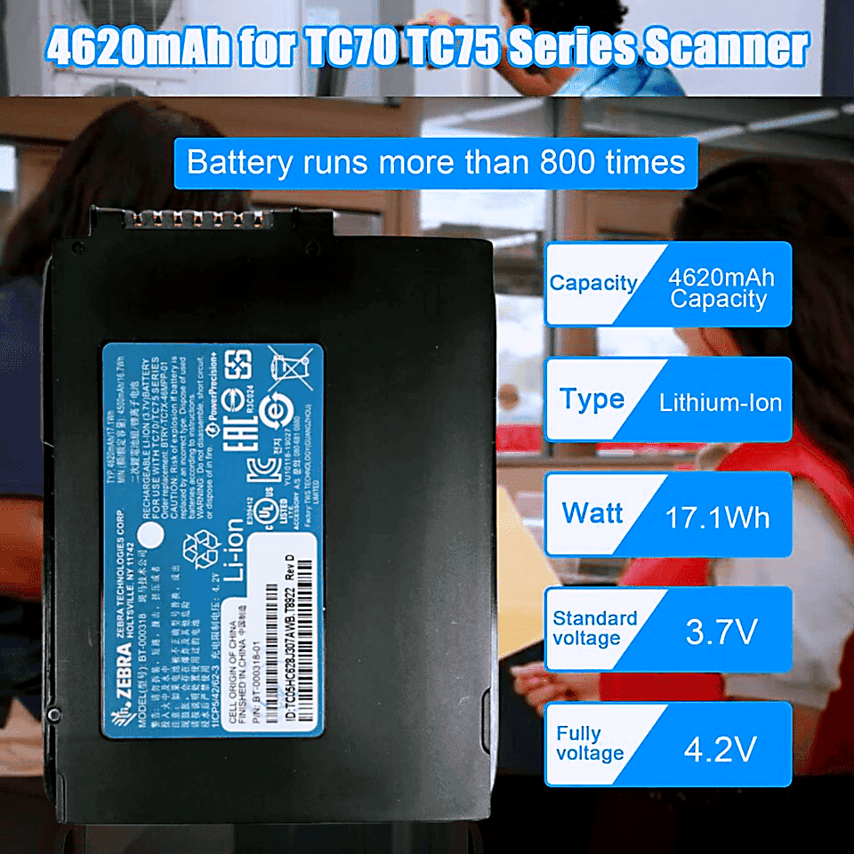 5/10/15 Pk New Genuine BT-000318-01 Battery for Zebra TC77 TC55 TC70 TC72 TC75