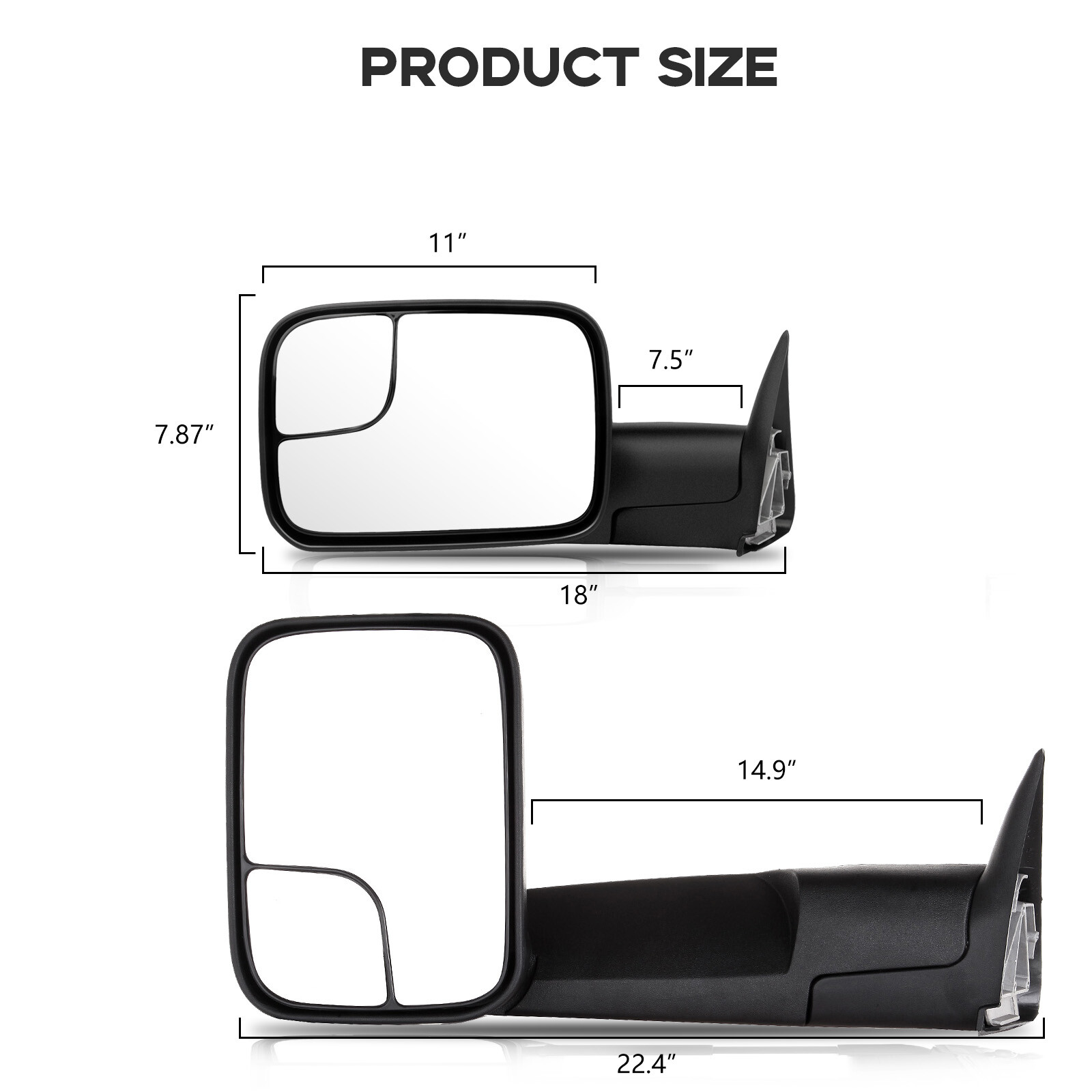 Left+Right 1994-2001 Dodge RAM 1500 94-02 2500/3500 Flip Up Manual Tow Mirrors