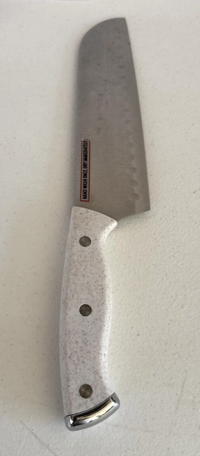 VTG Farberware 23F958 White Chef's Knife Stainless Steel 7 1/4” Blade 12 1/4" L