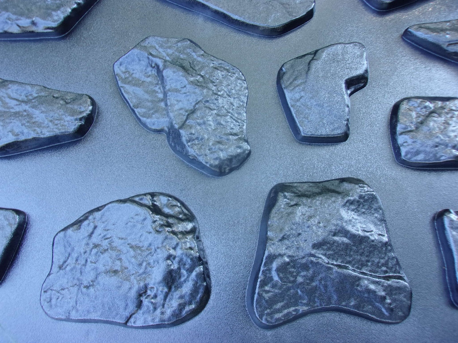 Rock facing molds wall stone veneer plastic concrete moulds 6"-13" set 12 asst.