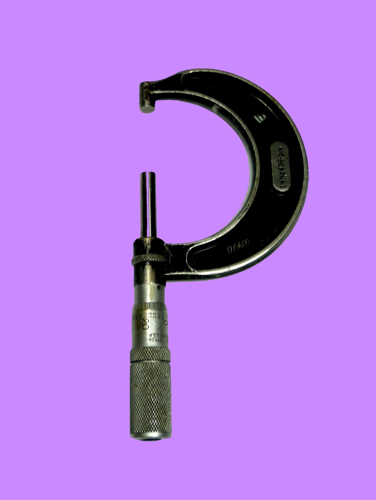 TOOLS - STARRETT OUTSIDE MICROMETER - NO. 436, 2" w/WOODEN CASE - BEAUTIFUL COND