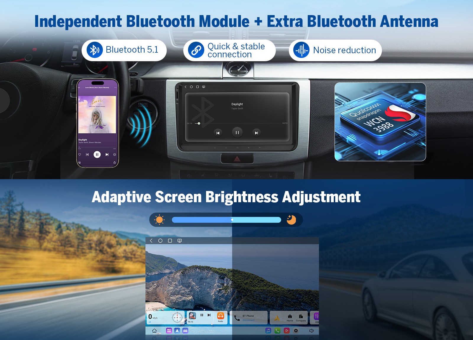 VWX6S Android 9" QLED 6+64GB for VW Tiguan Car Stereo Radio CarPlay GPS+CAM+DVR