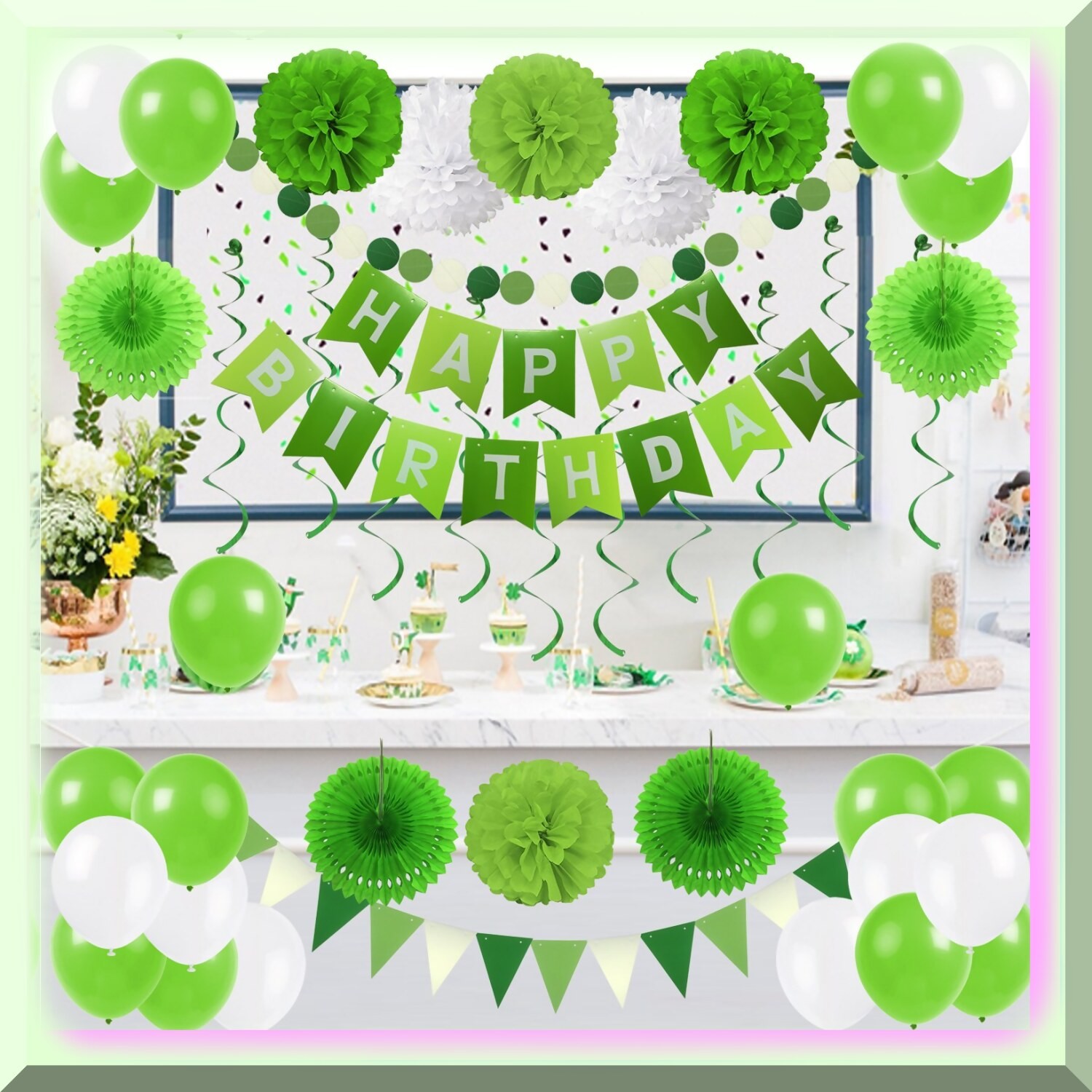 Greenery Birthday Party Decorations Kit