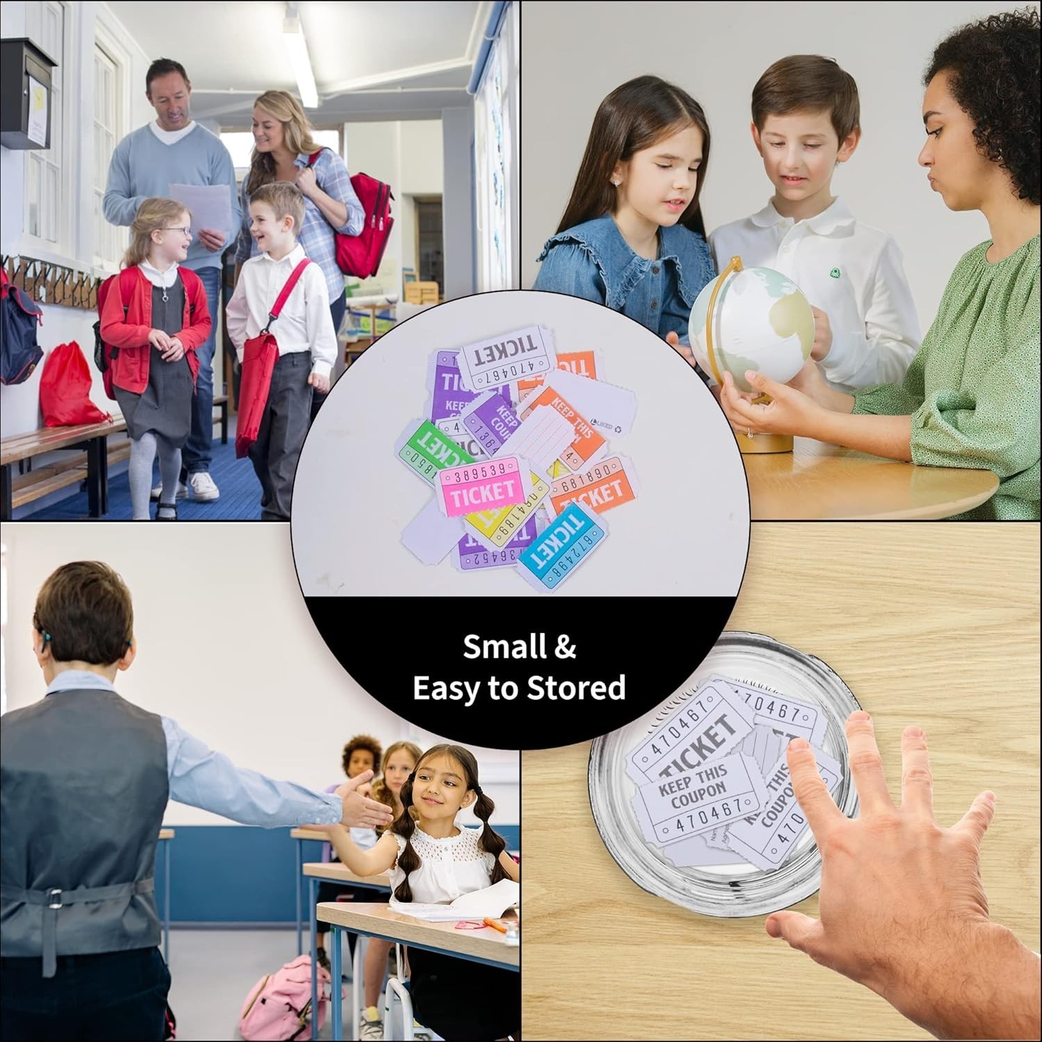 All-in-One Set of 16000 Colorful 50/50 Raffle Tickets for Events & Fundraisers