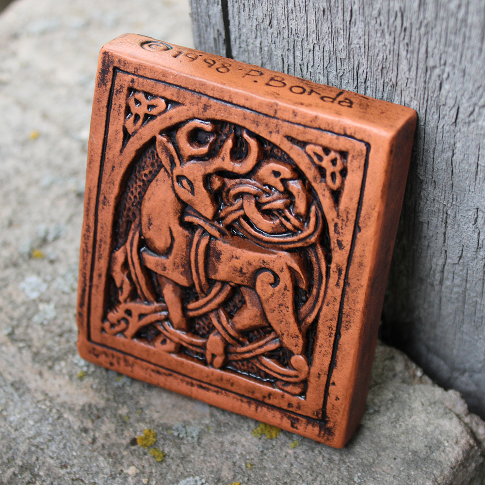Small Celtic Knot Stag Plaque - Dryad Design - Irish Knotwork Deer Decoration