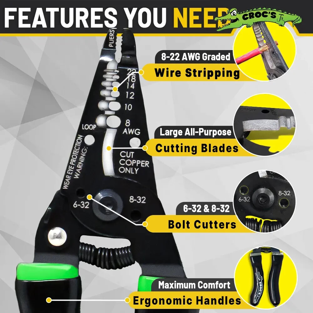 Rack-A-Tiers 47002 Croc's Jr. Needle Nose Wire Strippers