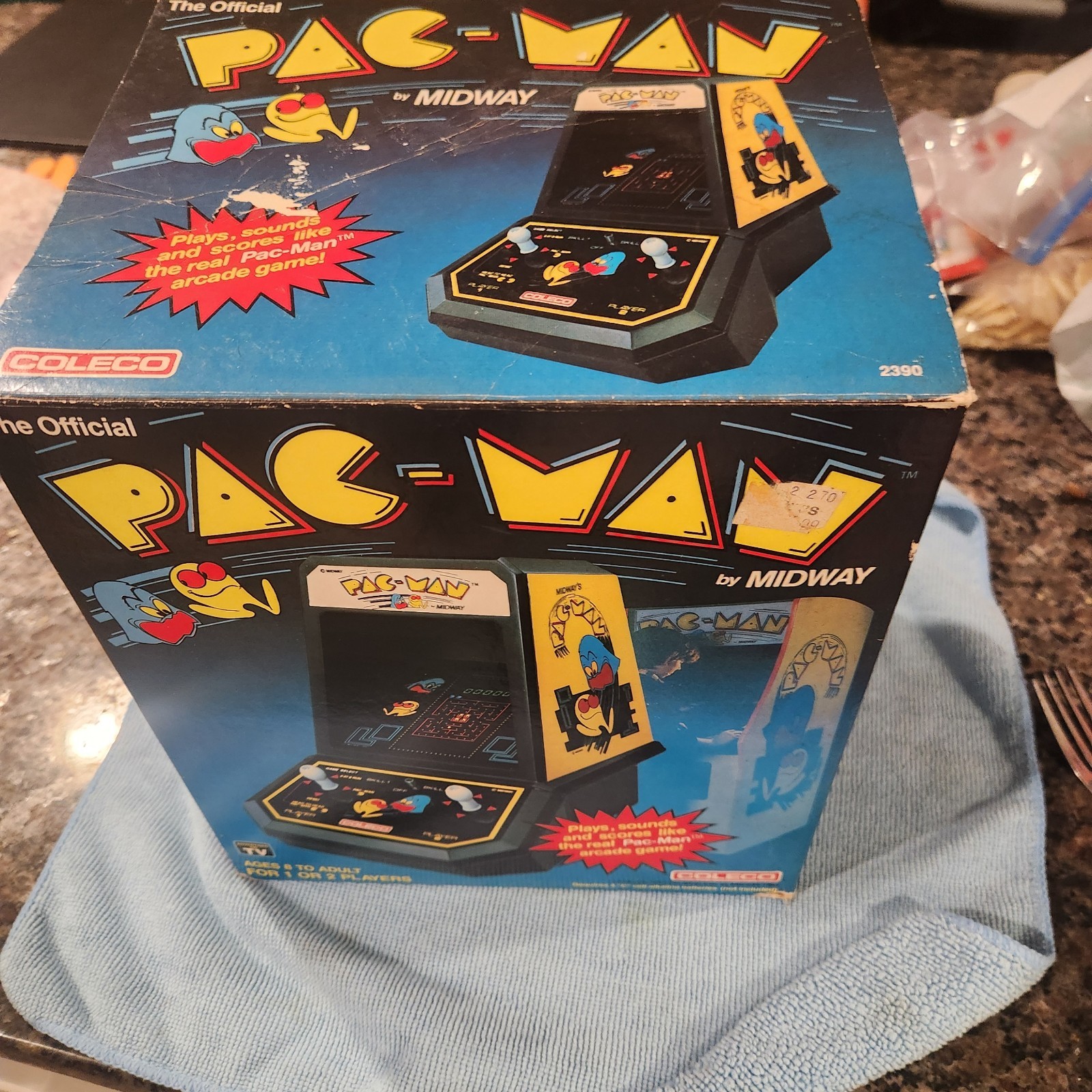 Vintage Pac-Man Mini-Arcade (Midway, Coleco) + box, manual, warranty card; Works