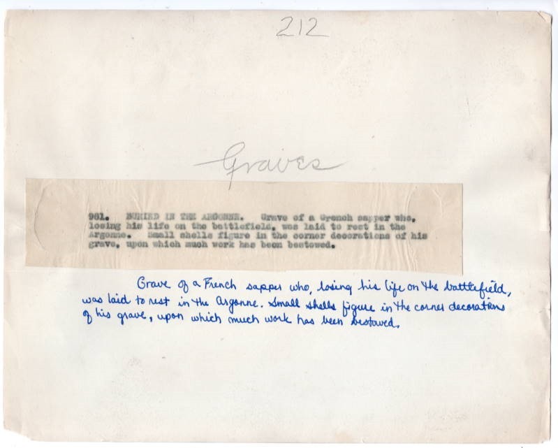 WWI Grave of French Sapper Who Lost His Life in Argonne 8x10 Original News Photo