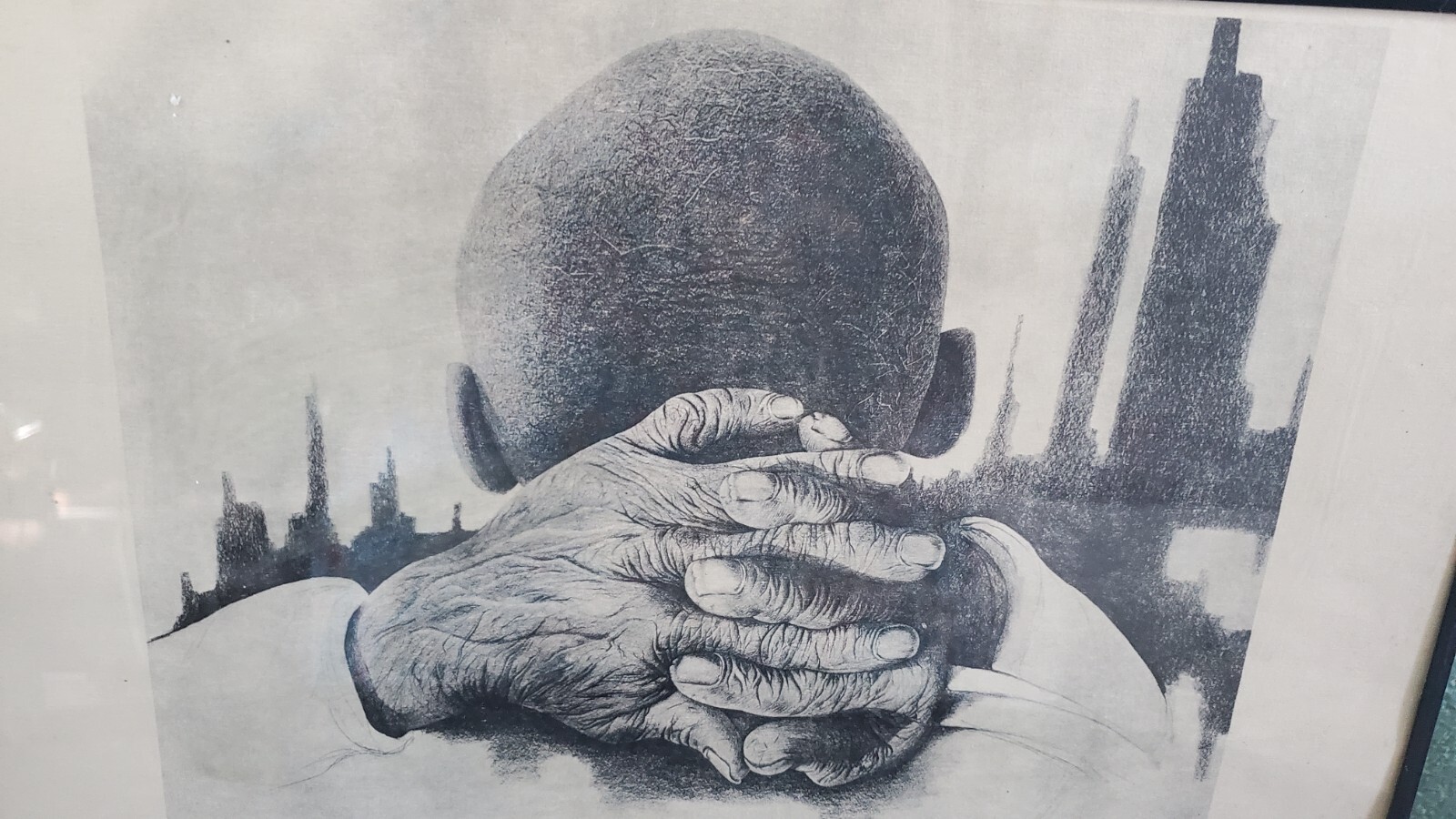 VTG Charles Wilbert White A Reflection of The Time Lithograph Framed 17x11 RARE