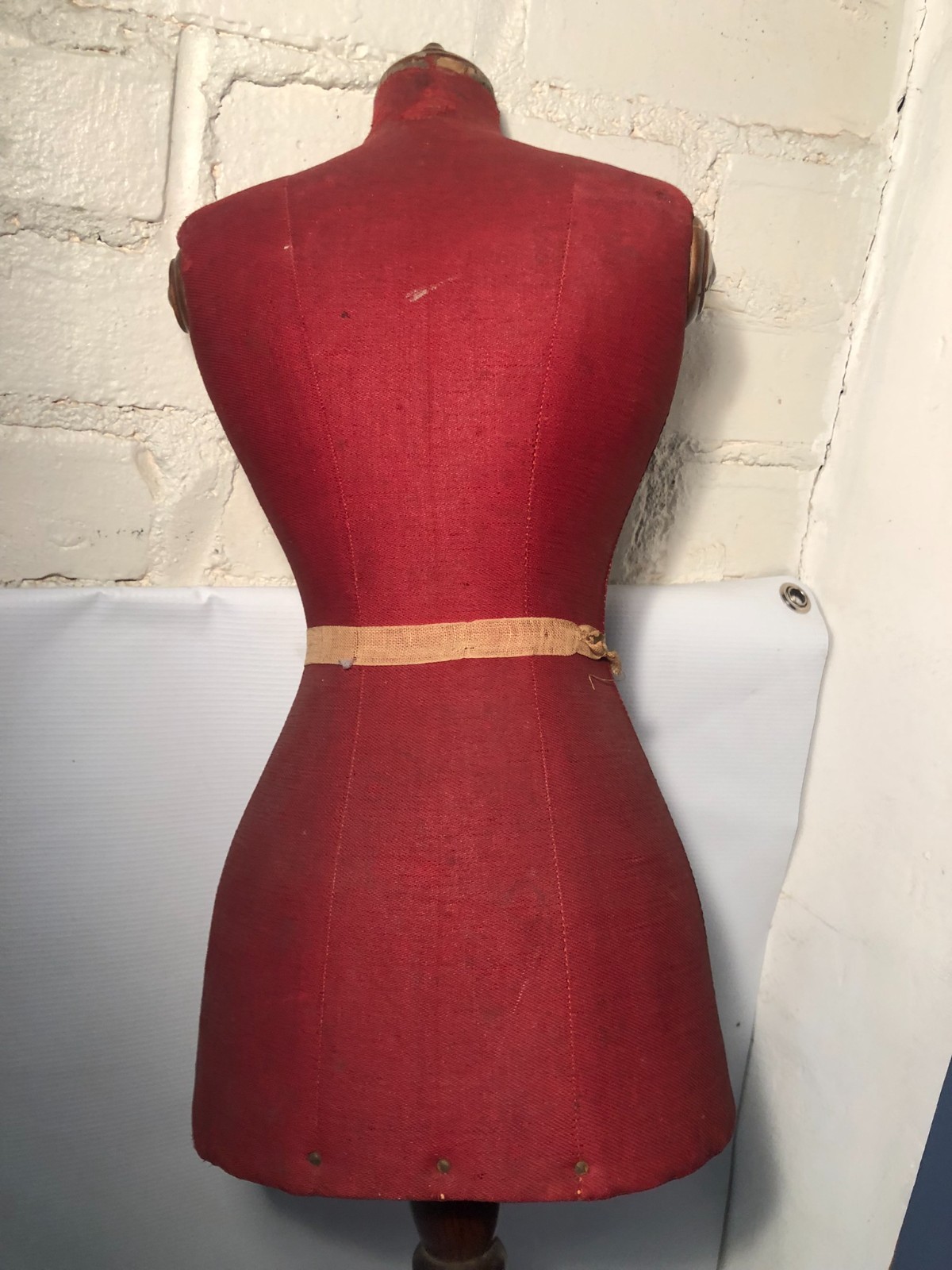 Antique Half Scale Miniature Mannequin Dress Form w Stand Counter Top