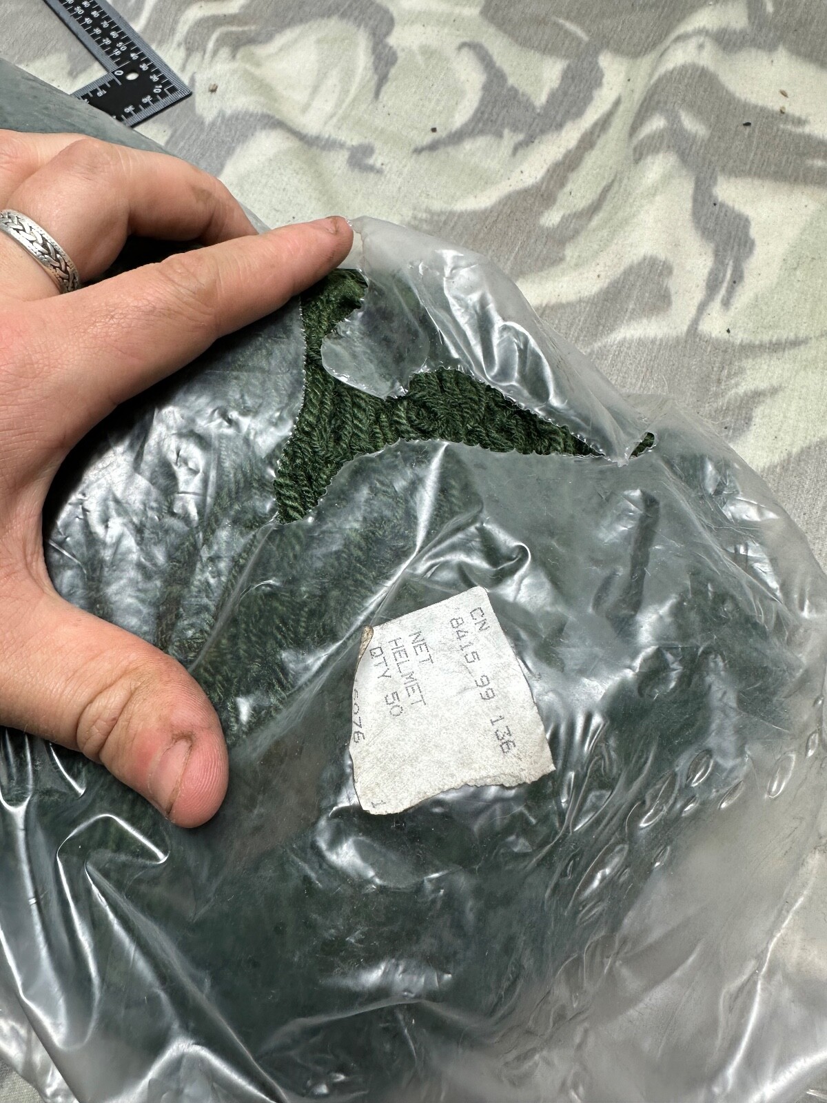 Original British Army Mk2 Mk3 Mk4 Camouflaged Helmet Net- New Old Stock Unissued