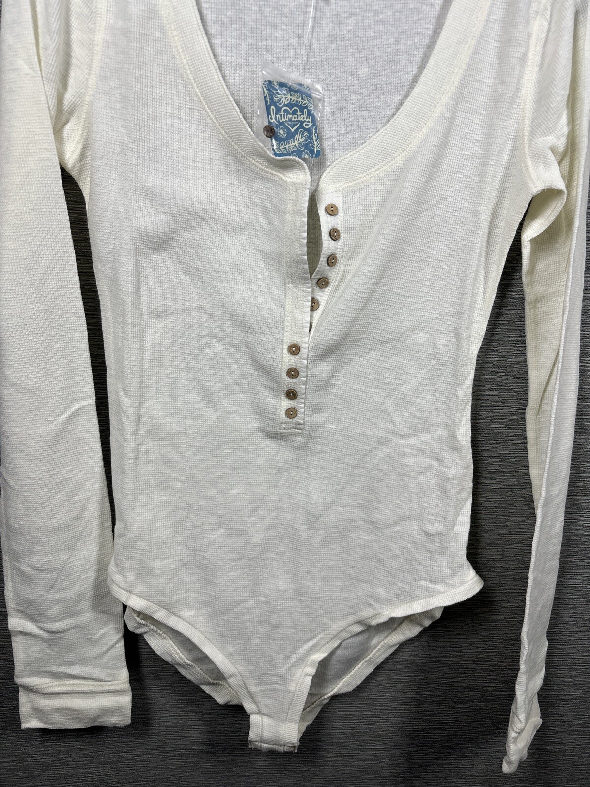 NEW Intimately Free People Dylan Thermal Bodysuit Ivory Size S