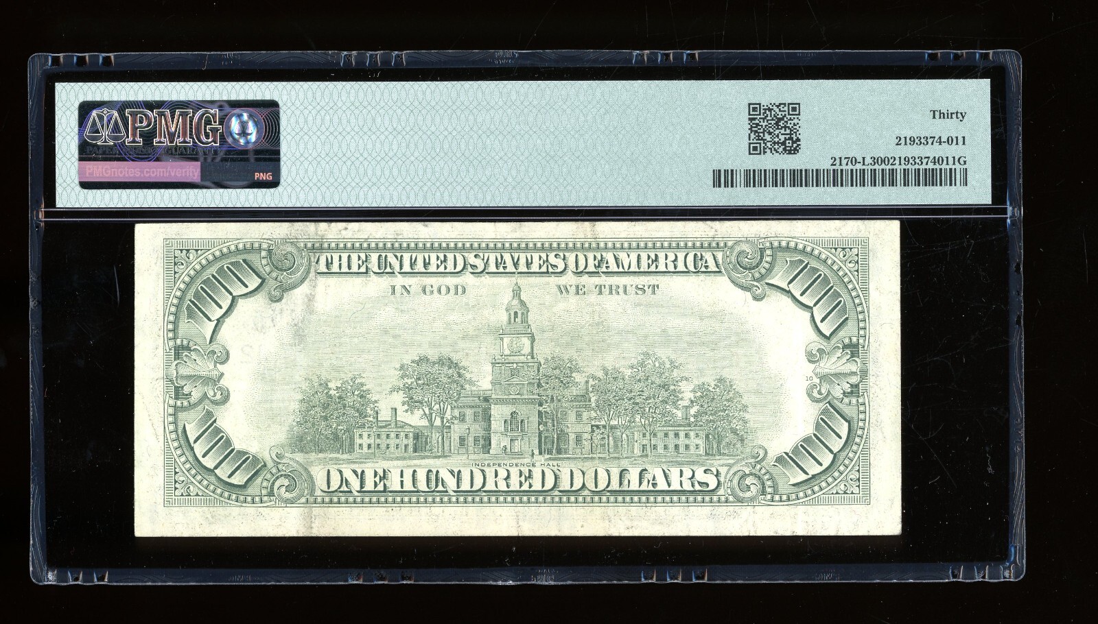 DBR 1981-A $100 San Francisco Fr. 2170-L PMG 30 Serial L12364615A