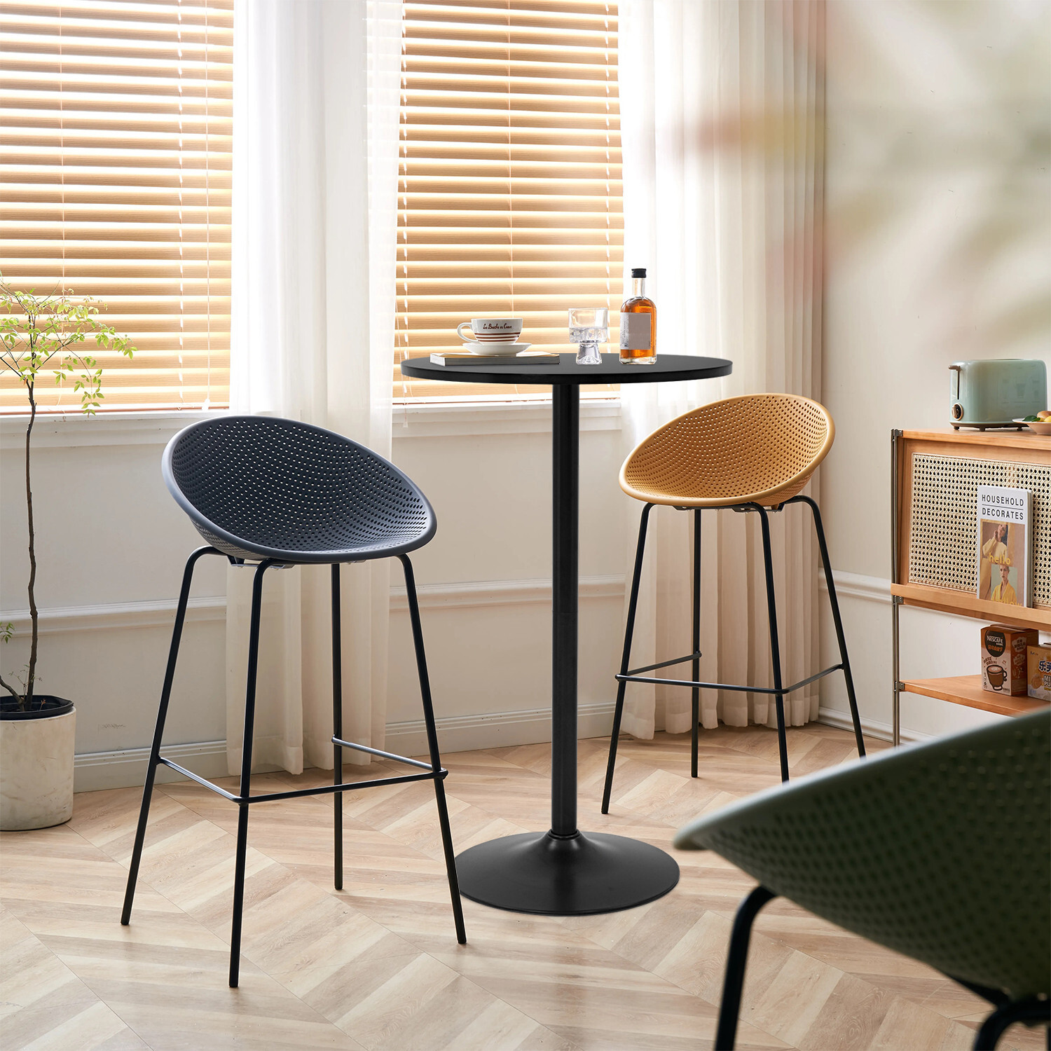 Modern Pub Bar Table 40” Height Hydraulic Dining Room Home Kitchen Bar Table