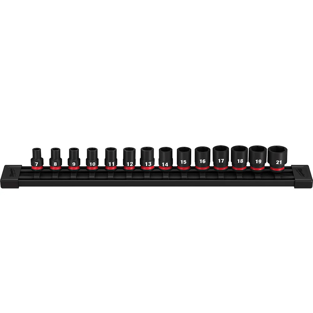 Milwaukee 49-66-7007 3/8" Drive Metric Standard Impact Socket Set - 14 PC