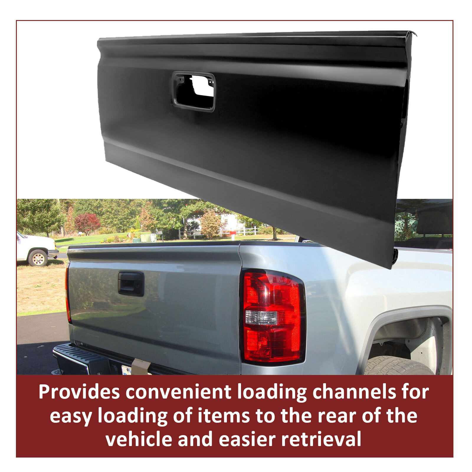 Black Tailgate Assembly For 2014-2019 2015 2016 Chevy Silverado Sierra W/ Assist