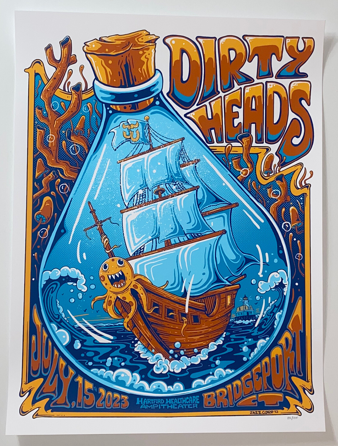 Dirty Heads Poster Bridgeport CT 2023 #’d X/135 Silkscreen Official Show Edtn