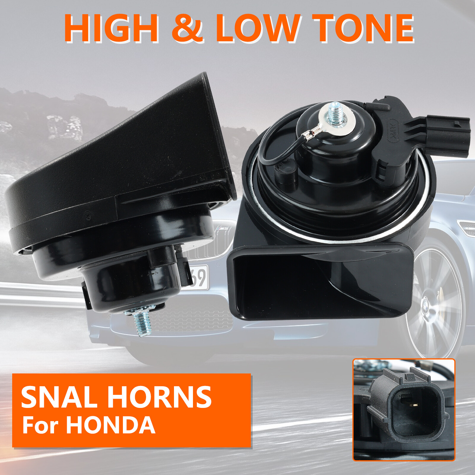 2 x 12V 125db Pair Loud Twin Tone Snail Horn For Honda Accord CR-V Civic Odyssey