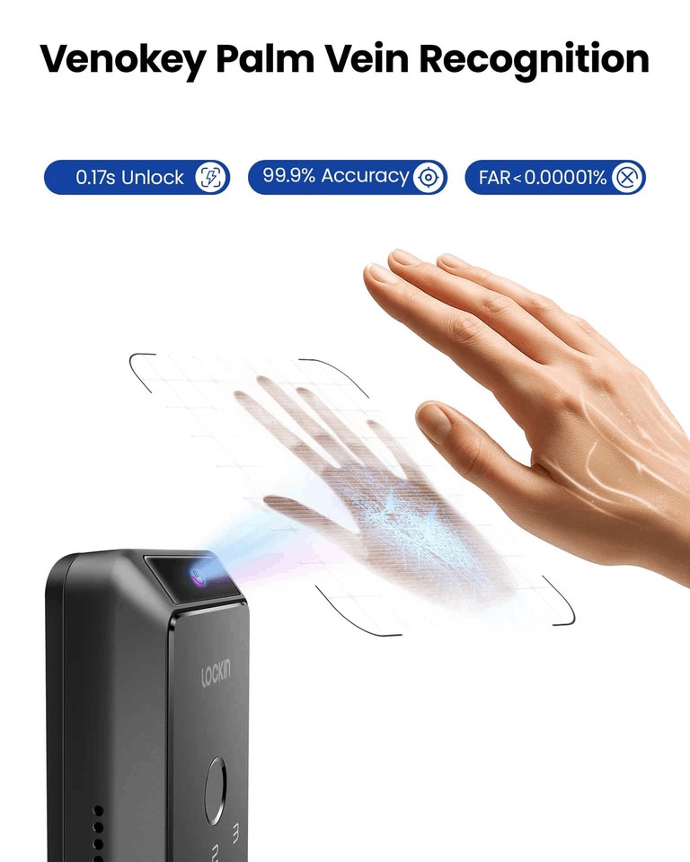 LOCKIN Veno Palm Vein/Fingerprint Recognition Smart Lock