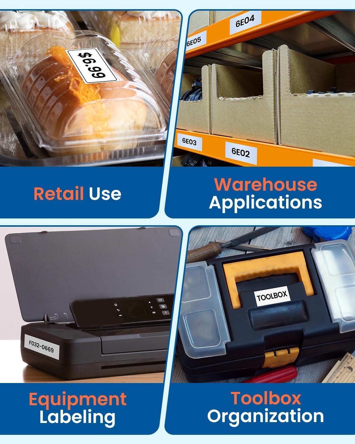 10PK 24mm Label Tape TZ251 TZe-251 Compatible for Brother P-Touch 1900 White 1''