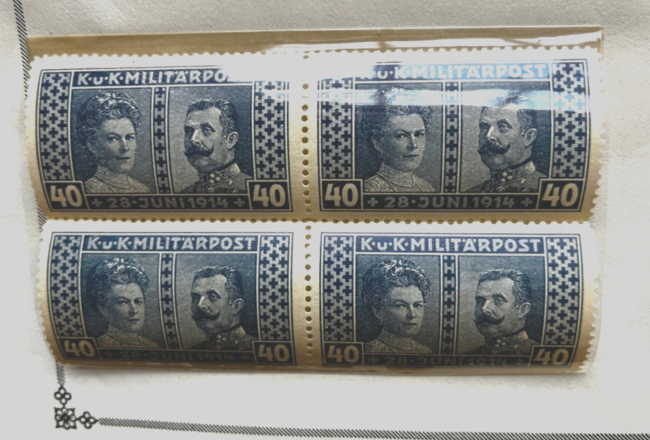 LOT OF 6 MINT & USED BLOCKS BOSNIA HERZEGOVINA 1917 ARCHDUKE FERDINAND MEMORIAL