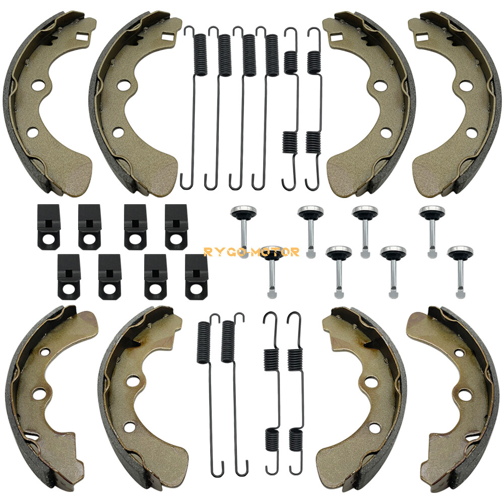 Front Rear Brake Shoes W/Springs Pin for Kawasaki Mule 3000 3010 3020 4000 4010