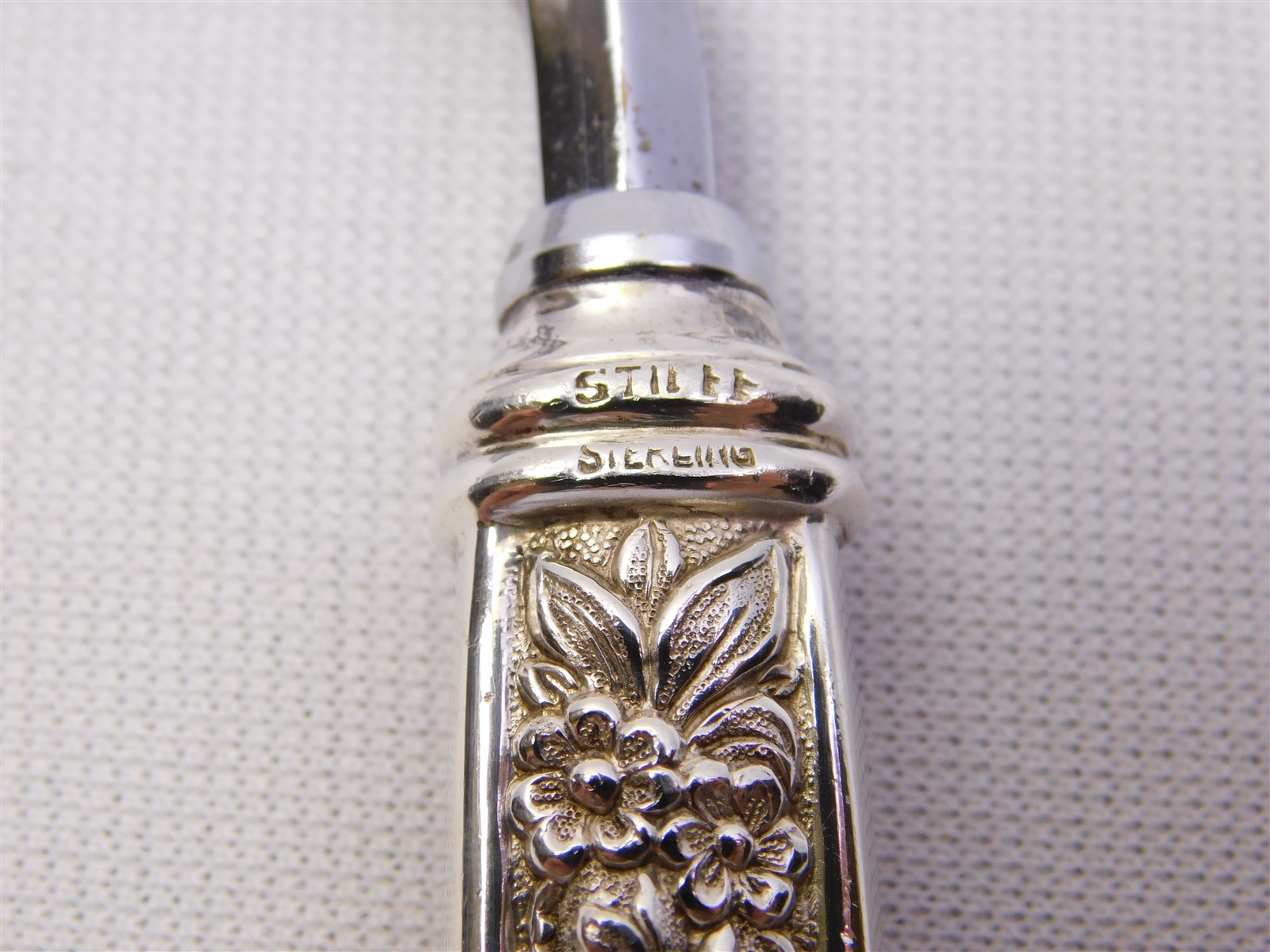 Vtg S. Kirk & Son Stieff Rose Sterling Silver Handles Cake Serving Set