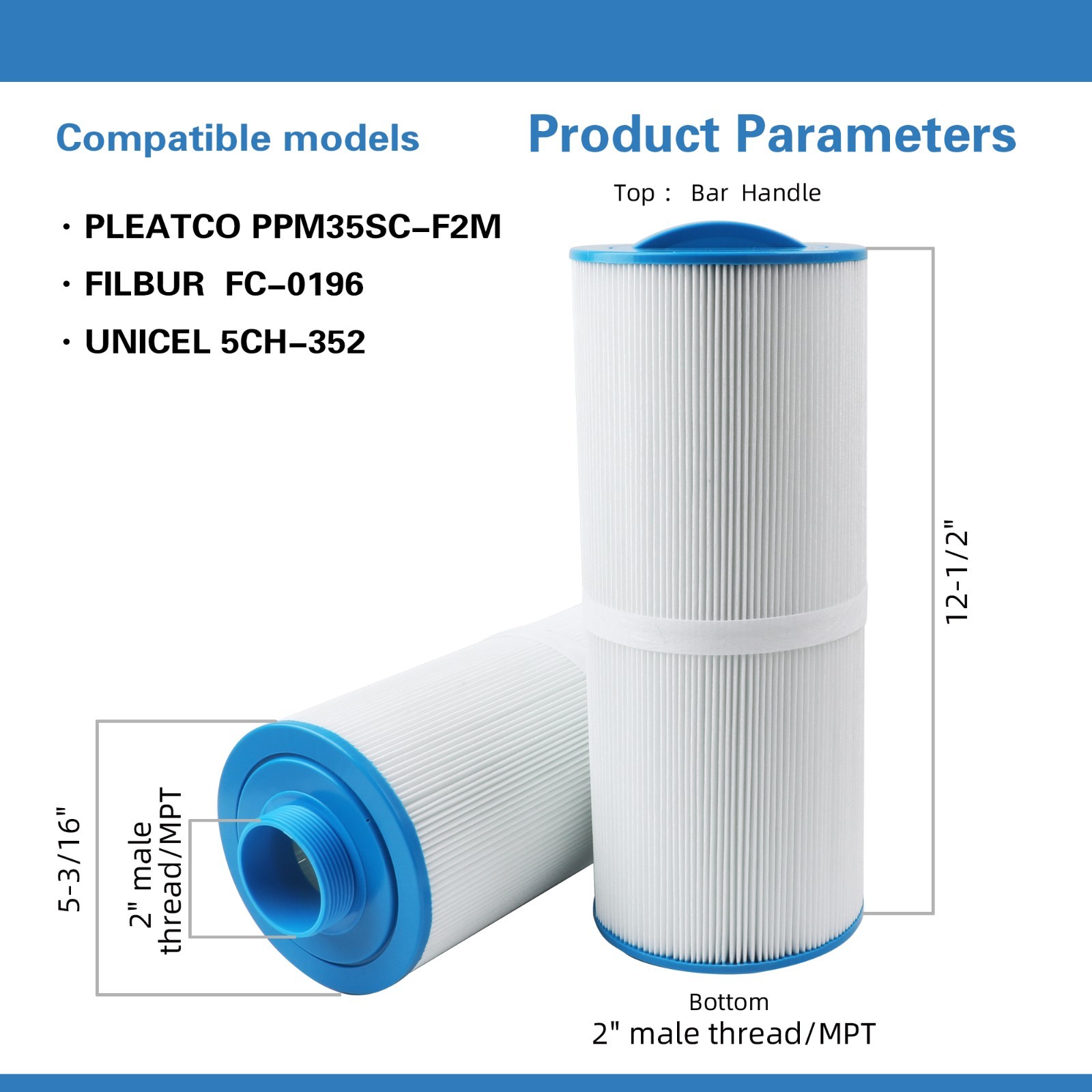 5CH-352 Replaces Marquis Spa Filter, Compatible With PPM35SC-F2M,FC-0196