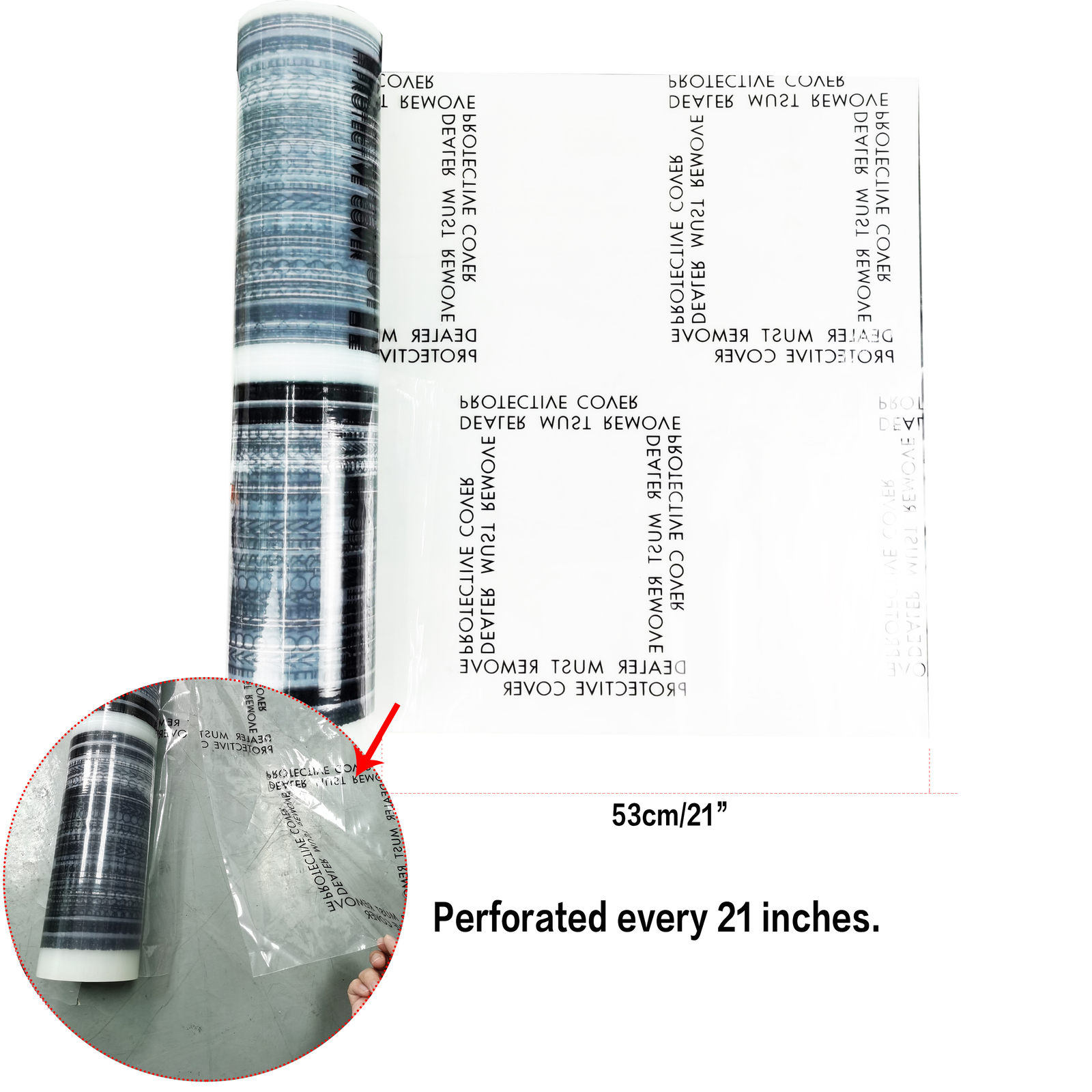 HFS 24" X 200' Car Floor Mat 4 Mil Clear Adhesive Car Carpet Protector Film Roll