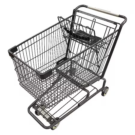Wire Shopping Cart, Dark Gray, 400 Lb Cap., Wmp-152L-Ec