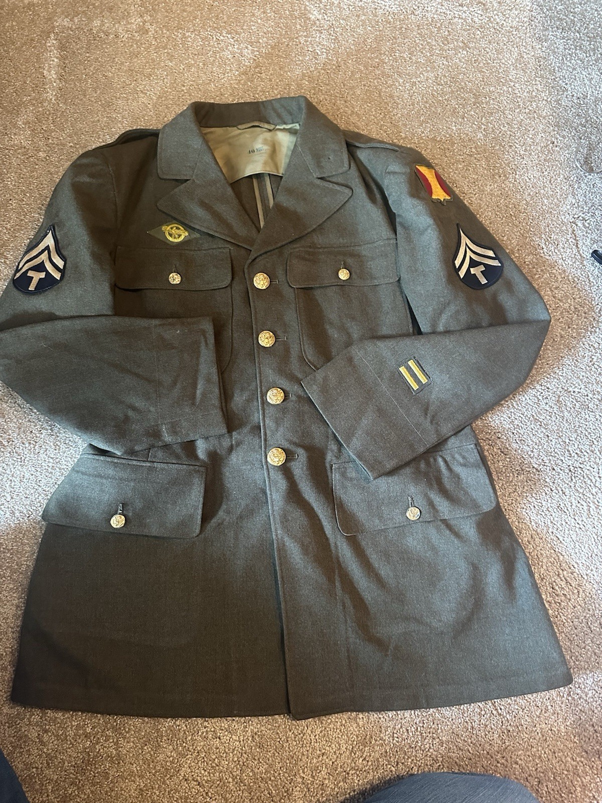 US Army World War II Model 1939 Class A Uniform Blouse, Trousers, Cap