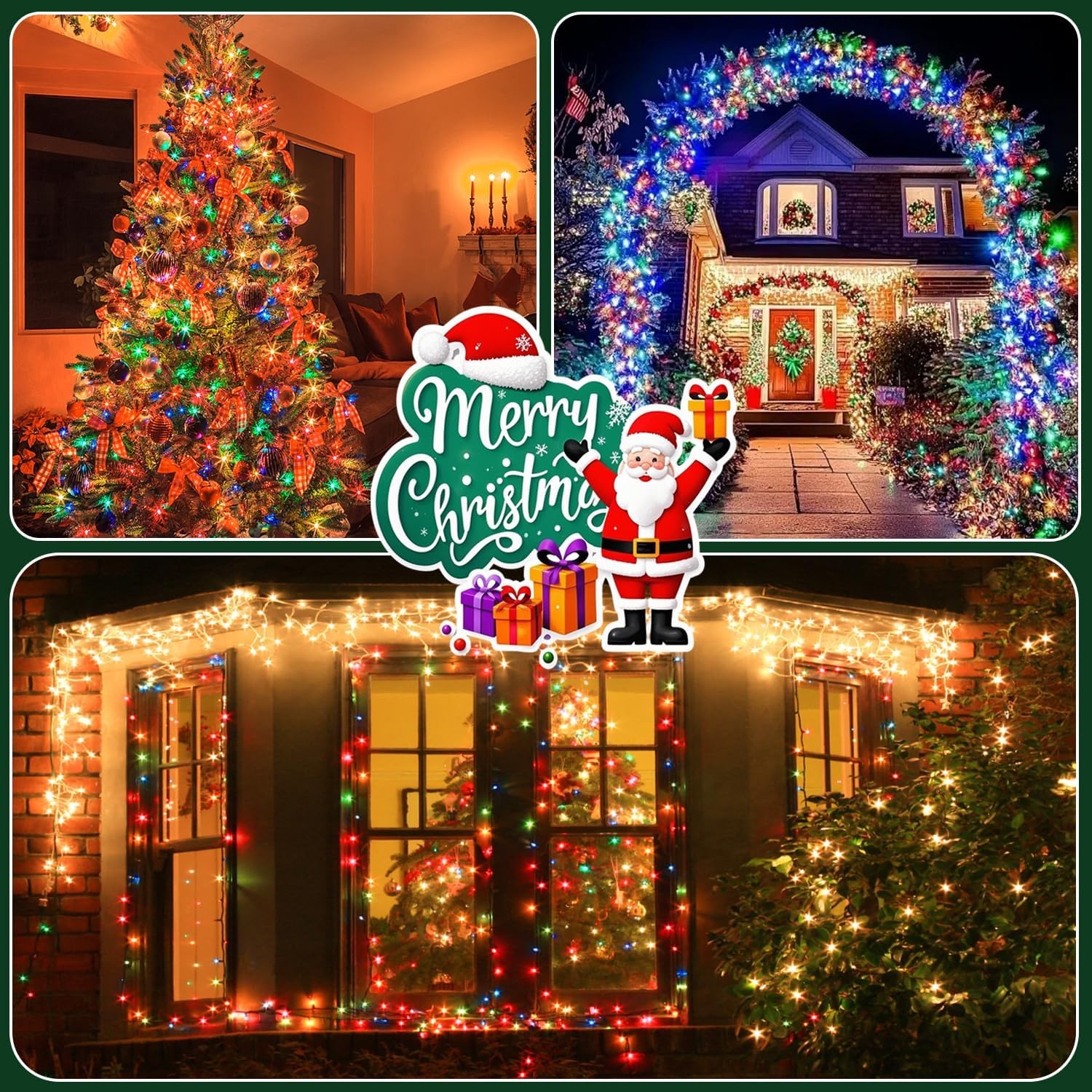 Multicolor Christmas String Lights 200/300/500 LED Christmas Lights Waterproof