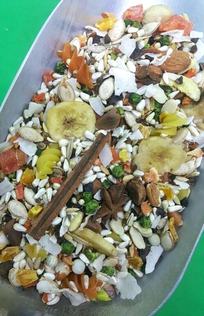 PARROT Medium & Large Fruit & Vegetables Food Mix Cockatoo African Grey Macaw !!