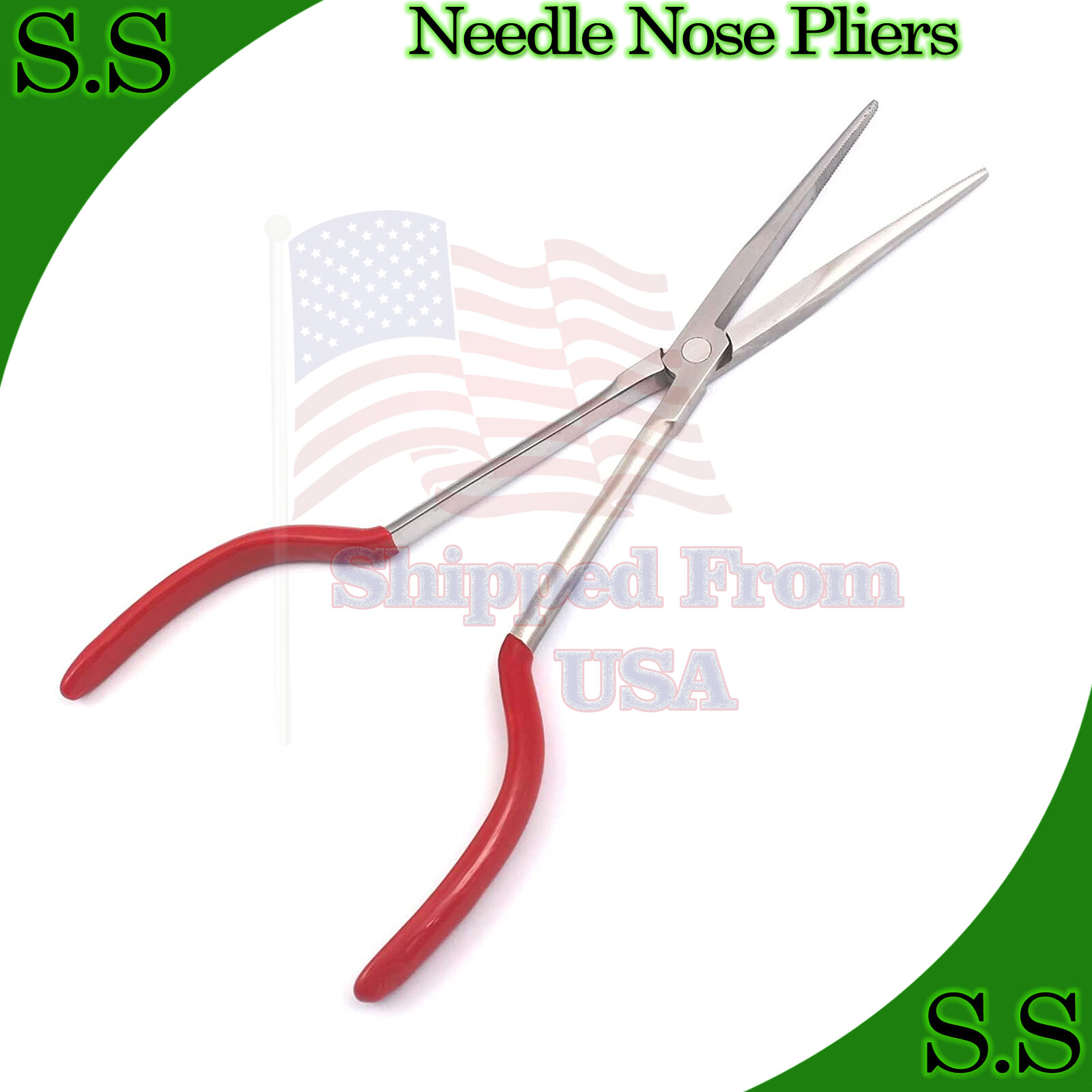 11'' Extra Long Reach Needle Nose Pliers Straight Repair Hand Tools