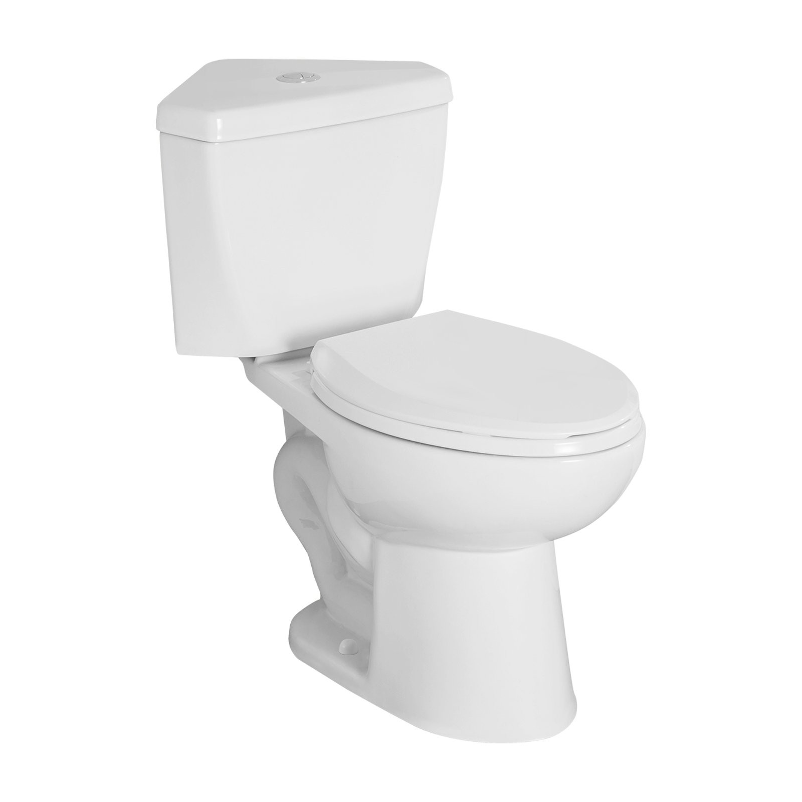 17.2" Two-Piece Corner Toilet Dual Flush 0.8/1.28 GPF for Compact Bathroom
