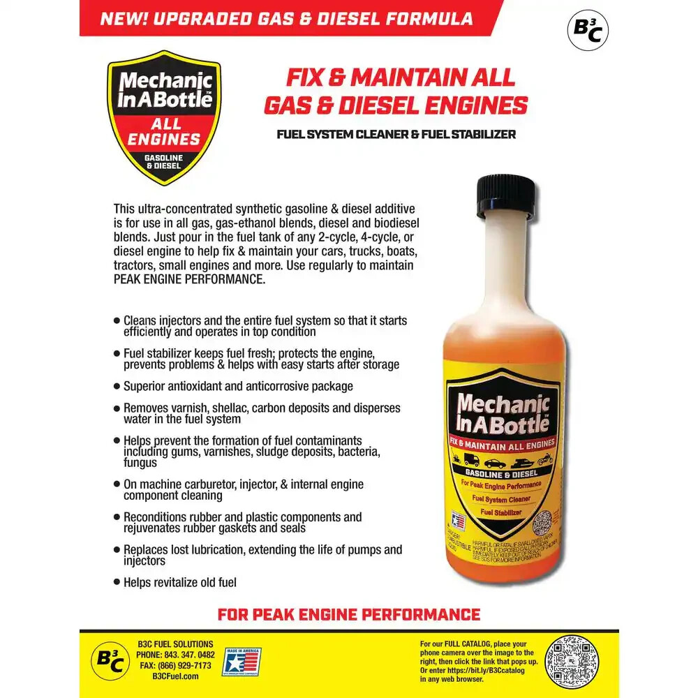 Mechanic in a Bottle Gas & Diesel Fuel Treatment 16 oz.