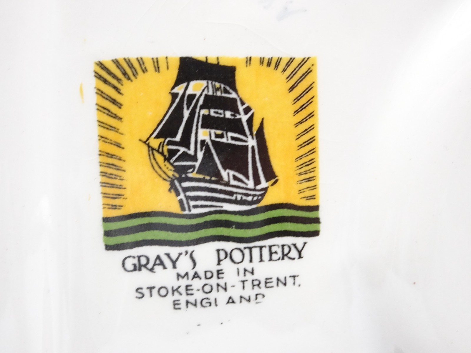 VINTAGE GRAY'S POTTERY SHAMROCK CLOVER LEAF 6 PC. BREAKFAST SET STOKE-ON-TRENT