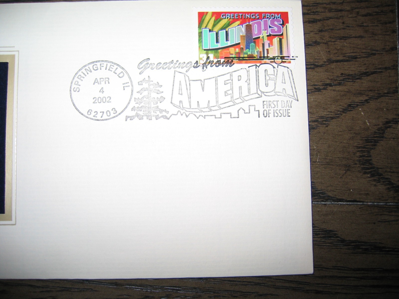 2002 ILLINOIS Greetings From America replica Gold Stamp Golden COVER