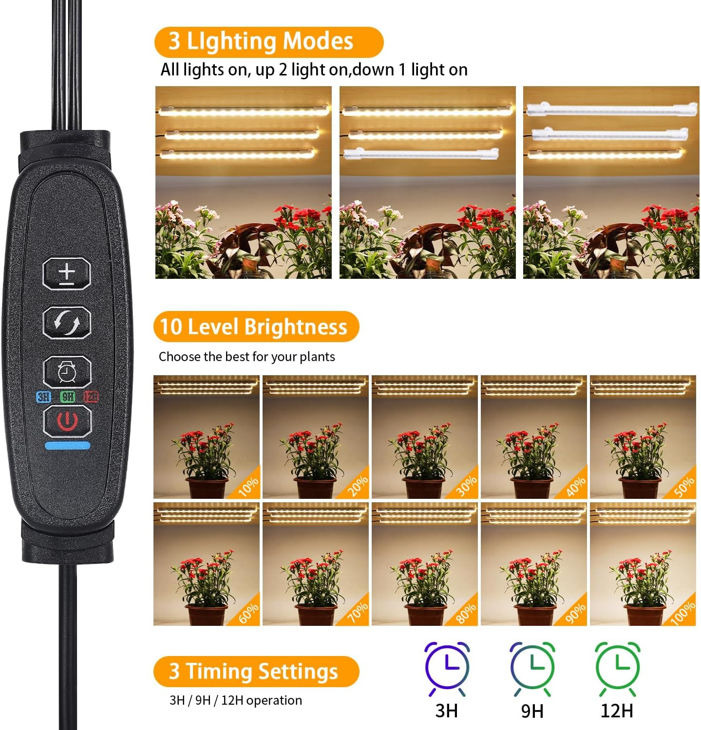 LED Grow Light Strips, Grow Lights for Indoor Plants Full Spectrum 3000K, Plant