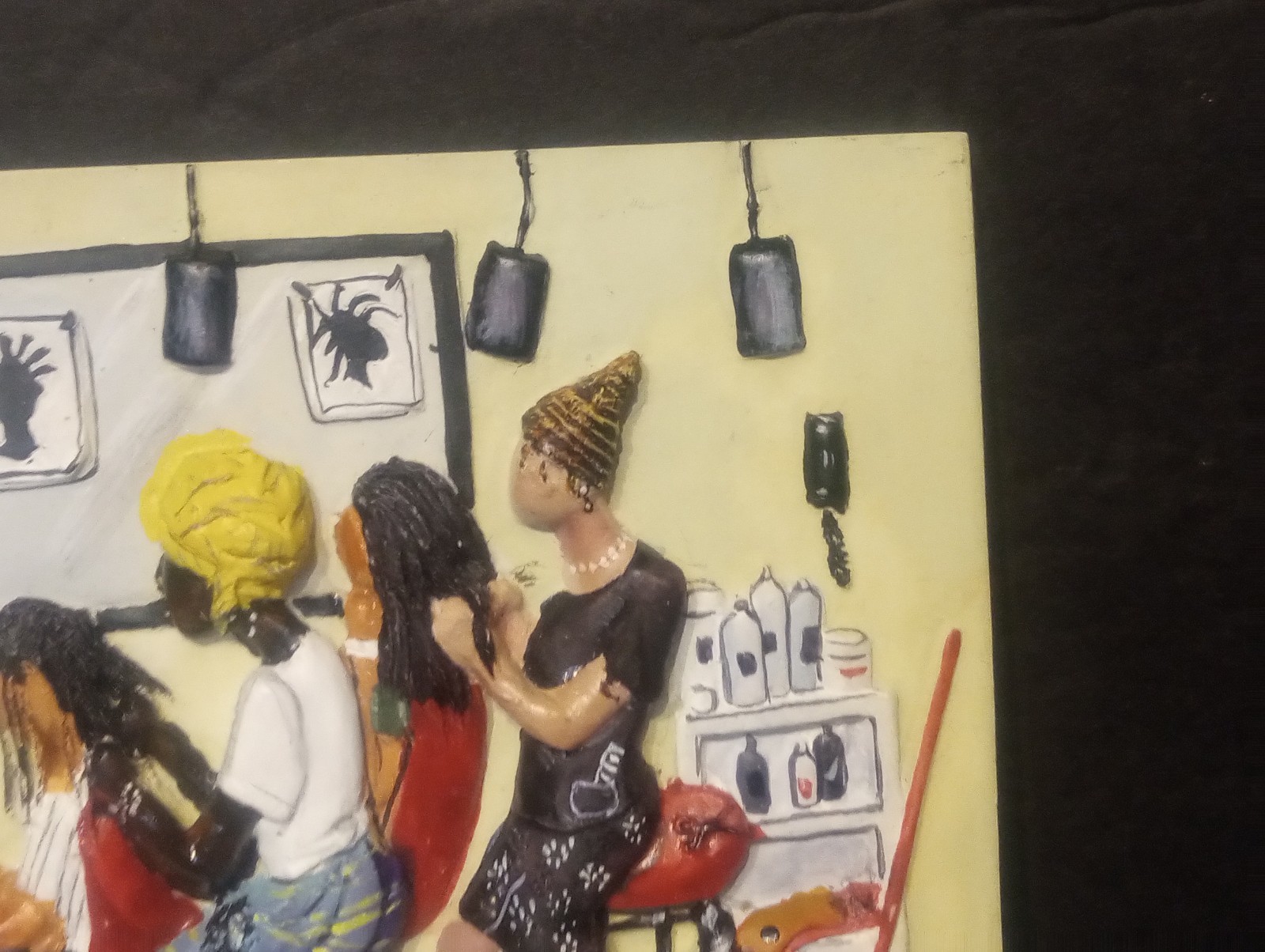 (3) Vintage Annie Lee CORN BREAD HOLY GHOST HAIR EXTESIONS CERAMIC WALL PLAQUES