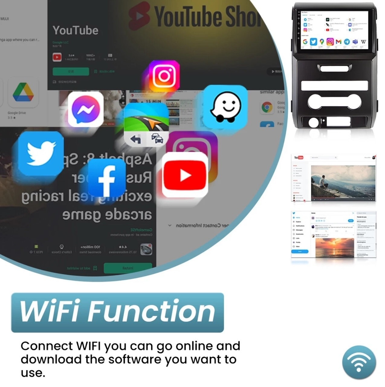 Ford F150 2009-2014 Apple Carplay Android 14 4+32G Car Stereo Radio HEAD UNIT B